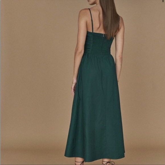 NEW Reformation Lissa Dress Forest Green Size 4 - Picture 2 of 8